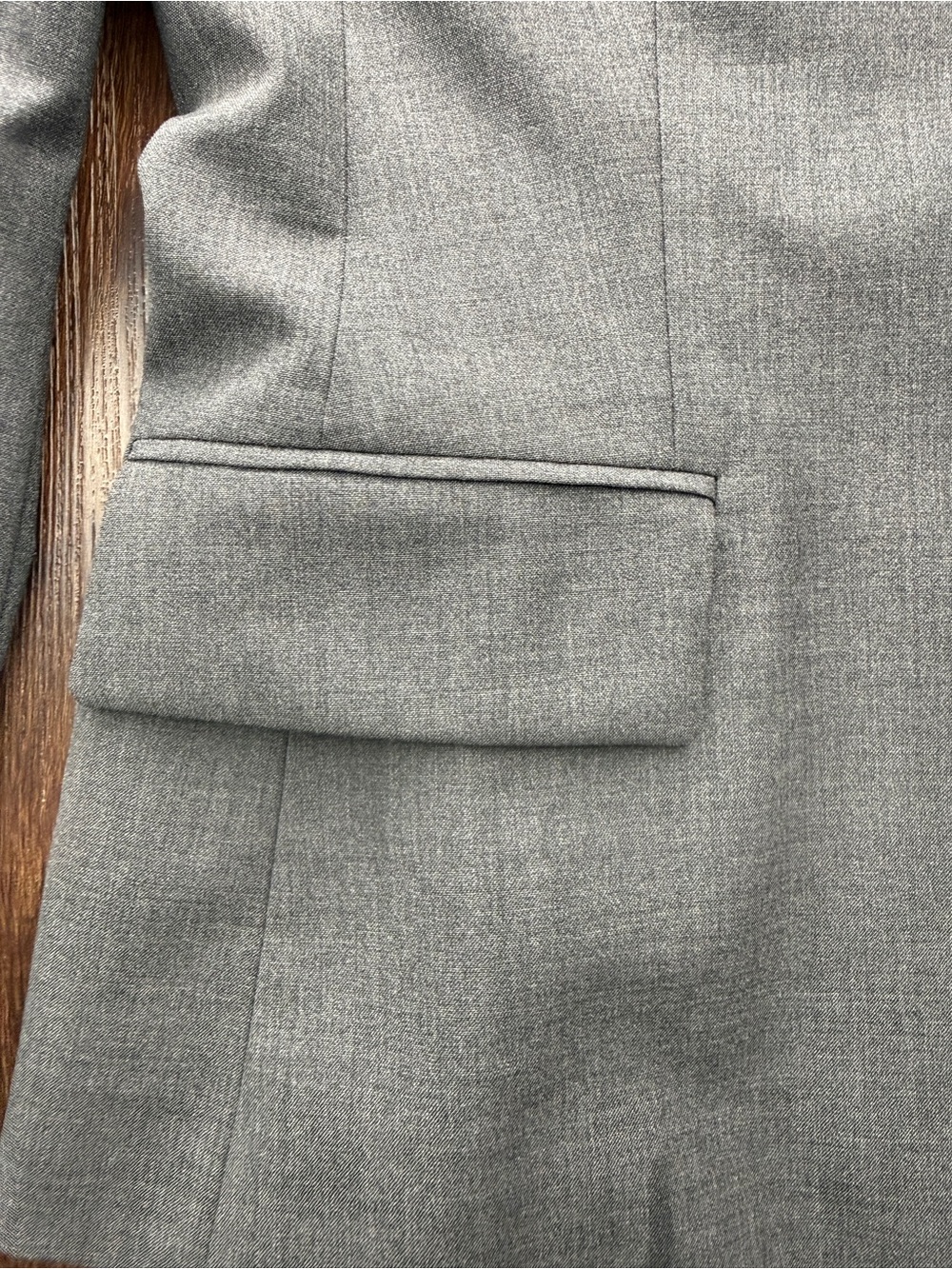 Theory Gabe B Tailor Wool Blazer Jacket Size 8 Heather Gray One Button Office - Picture 4 of 16